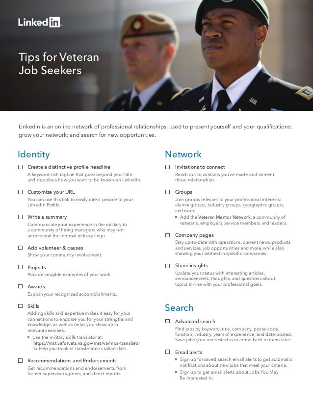 LinkedIn - Creating a Great Profile as a Member of the Armed Forces